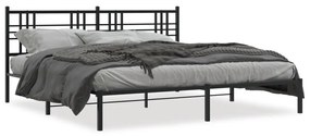 Estrutura de cama com cabeceira 183x213 cm metal preto