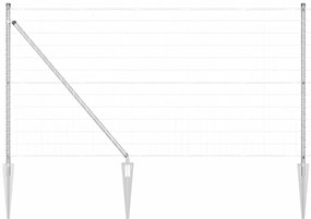 Cerca Euro com 13 Postes Espigados 1 x 25 m em Aço Galvanizado