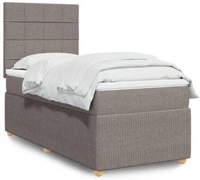 Cama com molas/colchão 90x200 cm tecido castanho-acinzentado