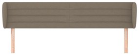 Cabeceira cama abas tecido 163x23x78/88 cm cinzento-acastanhado