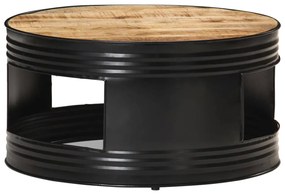 Mesa de centro 68x68x36 cm mangueira áspera maciça preto