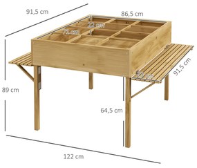 Outsunny Horta Elevada de Madeira Horta Urbana Mesa de Cultivo 122x91,