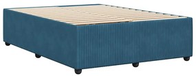 Estrutura de cama 140x200 cm veludo azul