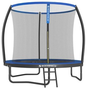 Trampolim de jardim com rede Ø 244 cm Azul