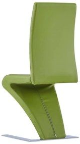 Cadeiras de jantar ziguezague 2 pcs couro artificial verde