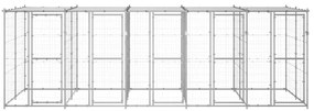 Canil de exterior com telhado 12,1 m² aço galvanizado