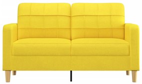 Sofá de 2 lugares 140 cm tecido amarelo-claro