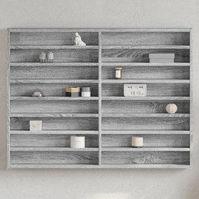 vidaXL Armário vitrine 100x8,5x75 cm derivados de madeira cinza sonoma