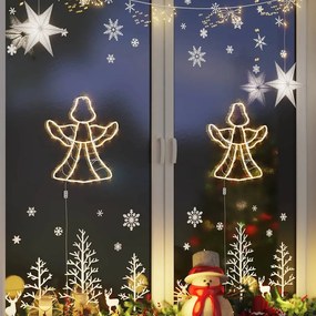 Luzes de Natal anjo silhueta 2 pcs 50 LEDs branco quente