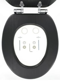 Assento de sanita com fecho suave Blackwash MDF preto 252030746