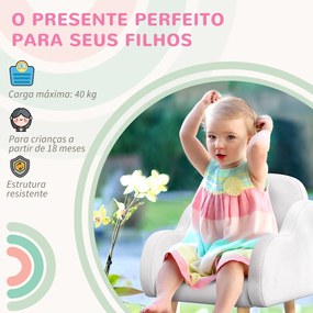 ZONEKIZ Poltrona para Crianças Poltrona Infantil em Forma de Nuvem com Tato Suave para Crianças de 1,5-5 Anos Carga Máxima 40 kg 46x51x55 cm Branco