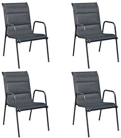 Conjunto de jantar para jardim 5 pcs 80x71 cm aço preto