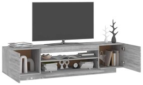 Móvel de TV com luzes LED 160x35x40 cm sonoma cinzento