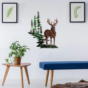 Acessório Decorativo de Parede em Metal Deer – Multicolor – 65 x 79 cm