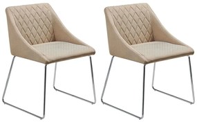 Conjunto de 2 cadeiras em tecido creme ARCATA Beliani