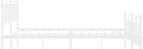 Estrutura de cama com cabeceira e pés 140x200 cm metal branco