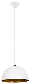 Candeeiro de Teto Sivani – Branco e Dourado – Diâmetro 30 cm, Altura 1