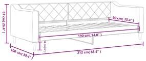 Sofá-cama 90x190 cm tecido cinzento-escuro