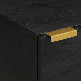 Mesa de cabeceira 40x33x46 cm madeira de mangueira maciça preto