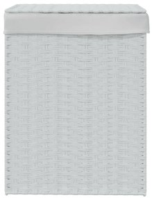 Cesto para roupa suja com tampa 46x33x60 cm vime PE branco