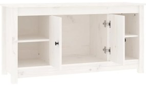 Móvel de TV 103x36,5x52 cm madeira de pinho maciça branco