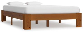 vidaXL Estrutura de cama 120x200 cm pinho maciço castanho-claro