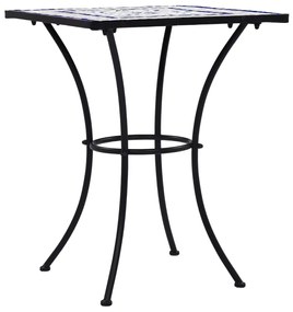 Mesa bistrô em mosaico 60 cm cerâmica azul e branco