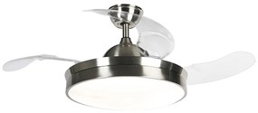 Ventilador de teto aço incl. LED e controle remoto - Xiro Moderno