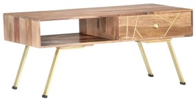 vidaXL Mesa de centro 95x50x42 cm madeira maciça