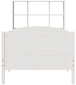 Cama com estante sem colchão 90x190 cm pinho maciço branco