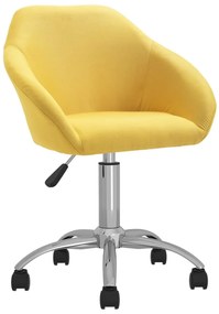 vidaXL Cadeira de escritório giratória tecido amarelo