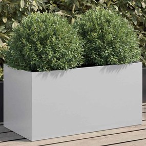Vaso/floreira 62x30x29 cm aço galvanizado prateado