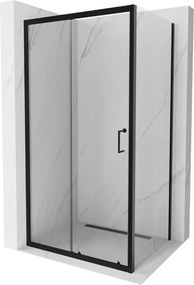 Mexen Apia cabine de duche de correr 100 x 80 cm, transparente, preta - 840-100-080-70-00