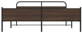 Estrutura cama sem colchão 200x200cm metal carvalho castanho