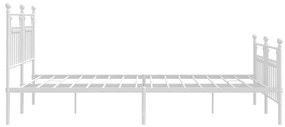 Estrutura de cama com cabeceira e pés 183x213 cm metal branco