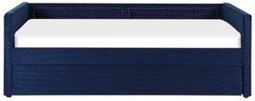 Cama dupla em bombazine azul marinho 90 x 200 cm MIMIZAN Beliani