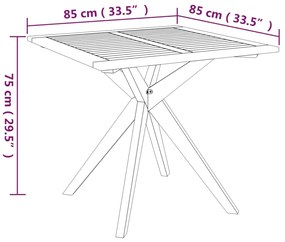 5 pcs conjunto de jantar para jardim madeira de acácia maciça