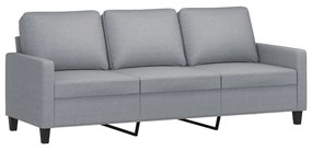 Sofá Luka Chaise Longue de 3 Lugares em Tecido - Cinzento - Design Nór