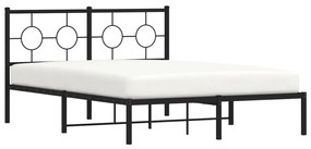 Estrutura de cama com cabeceira 135x190 cm metal preto