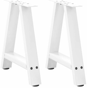 vidaXL Pés para mesa de centro em formato A, 2 peças, branco, 38x(42-43) cm, aço