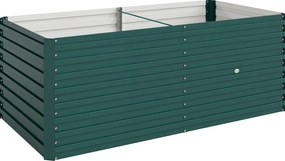 Outsunny Jardineira elevada galvanizada retangular para exterior - fundo aberto - 160 x 80 x 60 cm, verde | Aosom Portugal