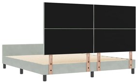 Cama vidaXL em Cinzento-claro - 180x200 cm Veludo