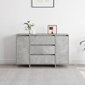 Sideboard Cinzento de Concreto 120x41x75 cm em Madeira Engenheirada