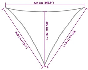 Para-sol estilo vela 3x3x4,24 m oxford poliéster cinzento-claro