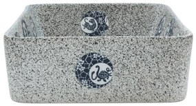 Lavatório de bancada retangular 46x35,5x13 cm cerâmica multicor