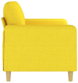 Sofá de 2 lugares 140 cm tecido amarelo-claro