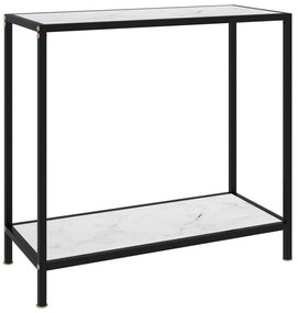 Mesa consola 80x35x75 cm vidro temperado branco