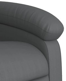 Poltrona massagens reclinável elevatória couro artif. cinzento
