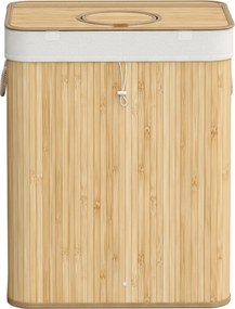 Caixote lixo para recolha de garrafas retornáveis, 120 L 50,5 x 40,5 x 61 cm bambu