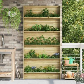Suporte para plantas de jardim 5 andares 90x15x180 cm em madeira de pi